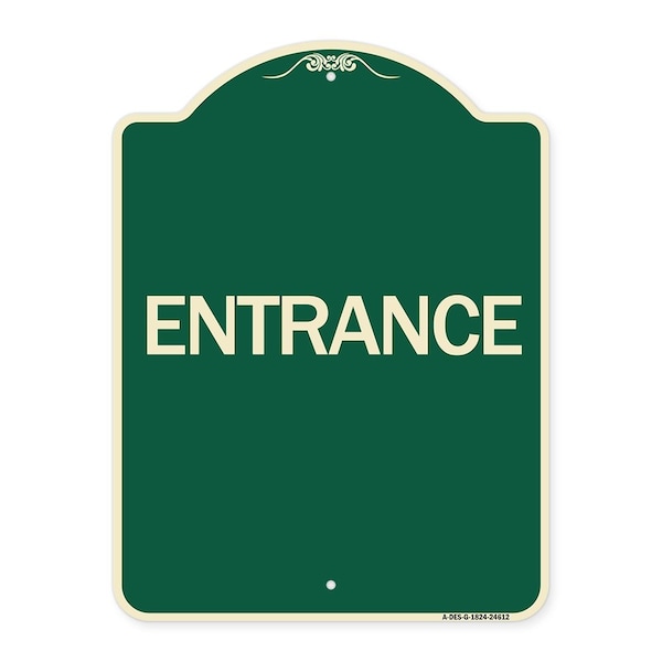 Signmission Traffic Entrance Entrance Heavy-Gauge Aluminum Architectural Sign, 24" x 18", G-1824-24612 A-DES-G-1824-24612 - main